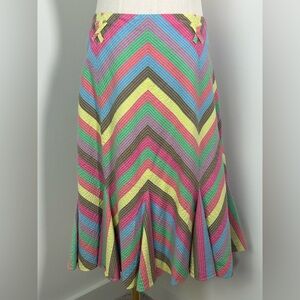 ANTHROLOGIE Elevenses Multicolour Pleated Midi Skirt